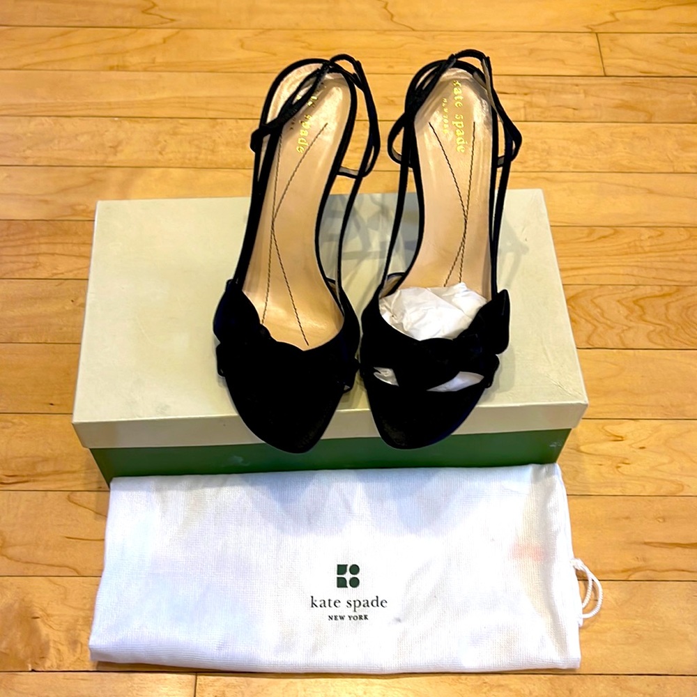 Kate Spade Lover Sandal in Black Satin
